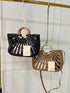 Ladies Hollow Out Design With Wooden Handle and Shoulder Bag